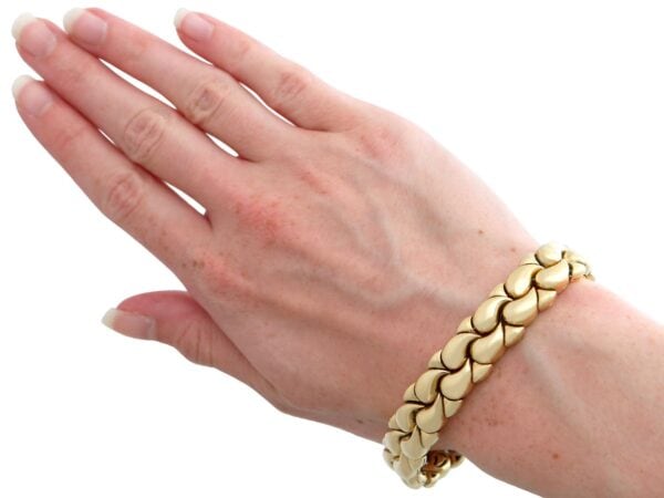 Vintage Yellow Gold Bracelet On Wrist