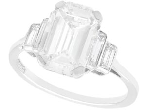 art deco emerald cut diamond ring