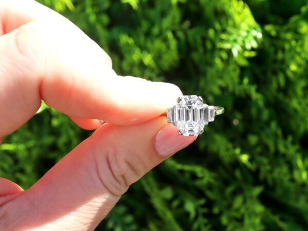 emerald cut diamond ring outside