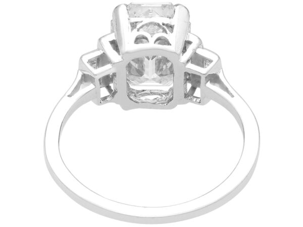 platinum emerald cut diamond ring
