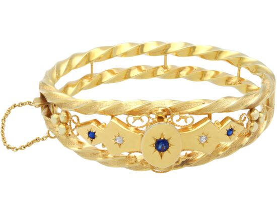 Sapphire Diamond Bangle
