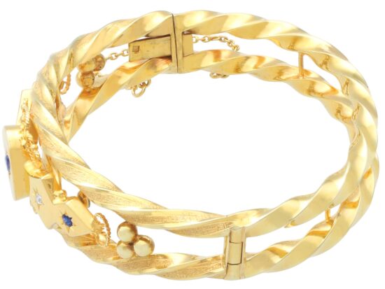 Antique Gold Bangle Side View