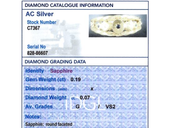 Diamond Grading Card With Bangle
