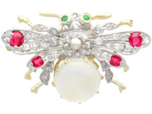 Antique Bug Brooch with Gems