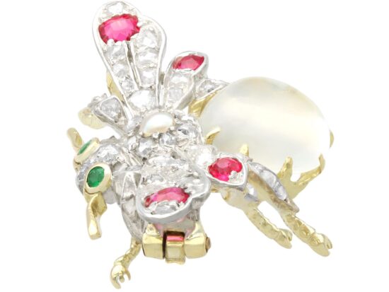 Antique Bug Brooch with Gems side
