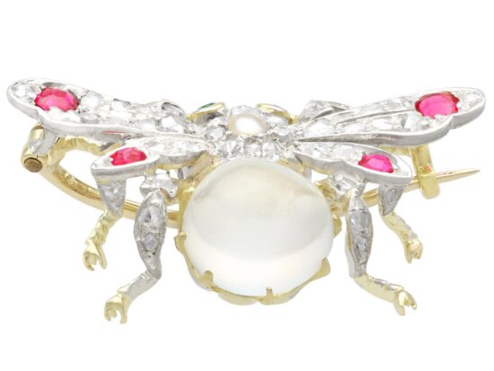 Antique Bug Brooch with Gems