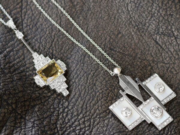 necklaces on display