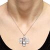 Mother of Pearl Necklace Art Deco Style on neck