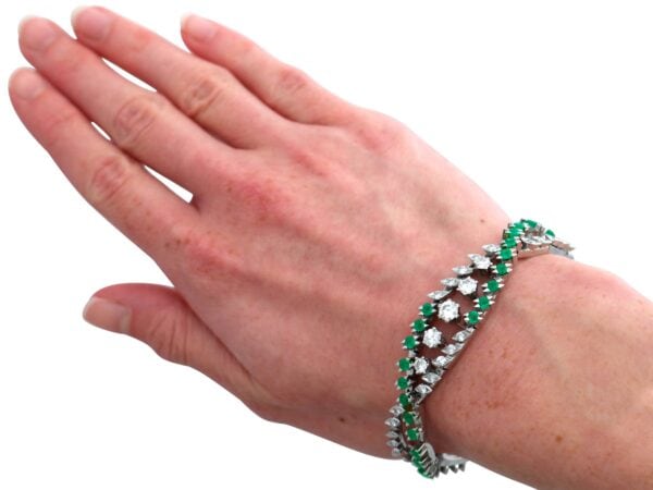 Emerald Diamond Bracelet On Wrist