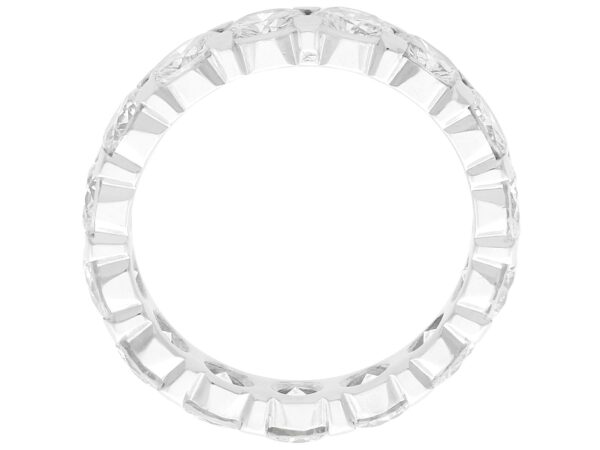 side angle white gold eternity ring for women