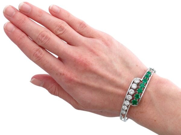 Emerald Diamond Bangle Worn Shot