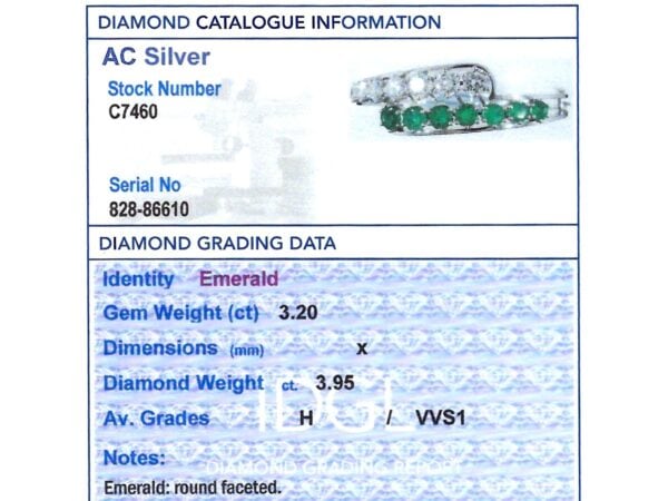 Certified Emerald Diamond Grading Card