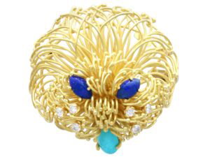 Vintage Lapis Lazuli Brooch