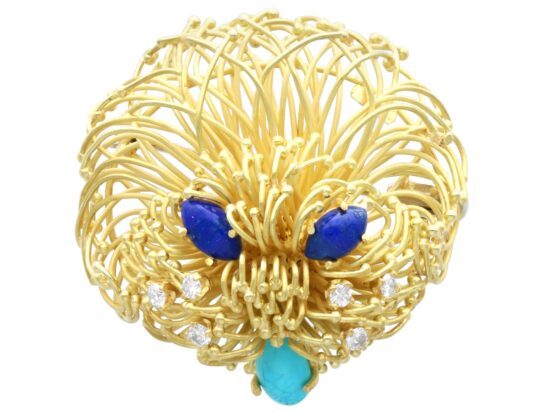 Vintage Lapis Lazuli Brooch