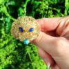 Vintage Lapis Lazuli Brooch outside