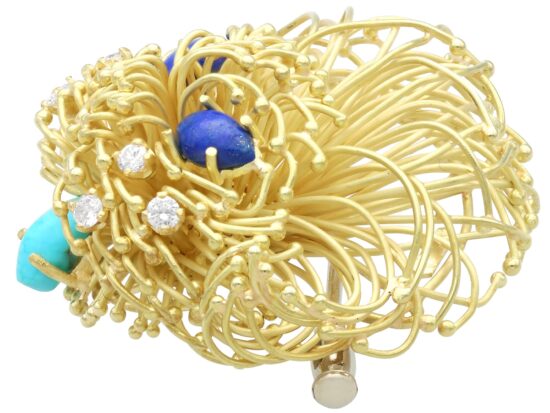 Vintage Lapis Lazuli Brooch