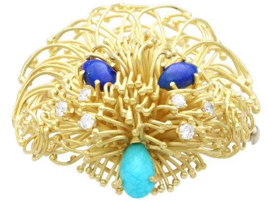 Vintage Lapis Lazuli Brooch