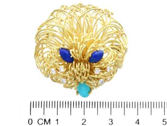 Vintage Lapis Lazuli Brooch size