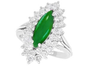 Antique Jade Diamond Ring Front