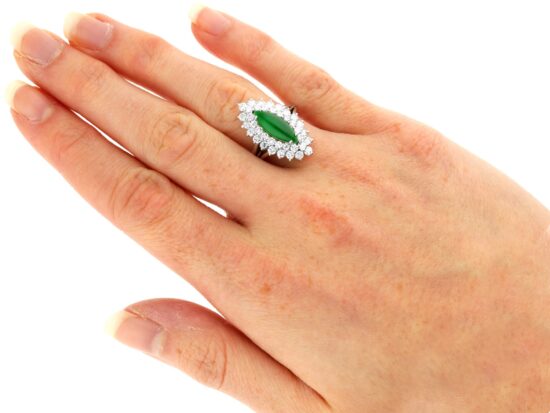 Antique Jade Ring Being Worn