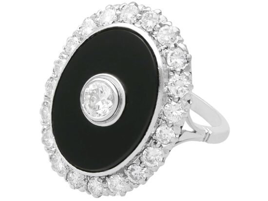 Vintage Onyx and Diamond Ring