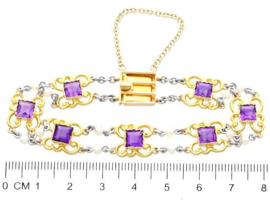 Amethyst Bracelet Measurement With Ruler