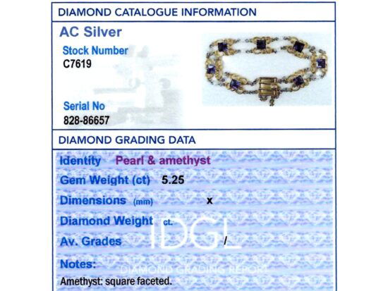 Gemstone Grading Card With Bracelet