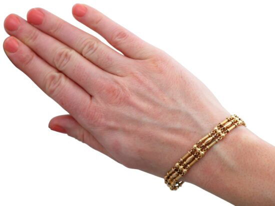 Gold Gate Bracelet On Wrist