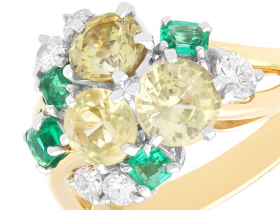 Yellow Sapphire Emerald Ring