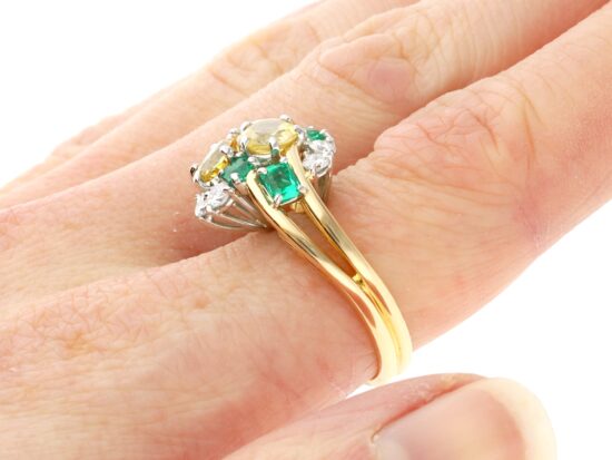 Wearing Yellow Sapphire Emerald Ring