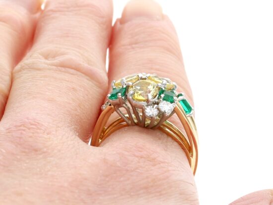 2.55ct Yellow Sapphire Ring On Hand