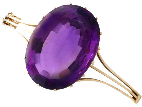 Antique Amethyst Yellow Gold Bangle