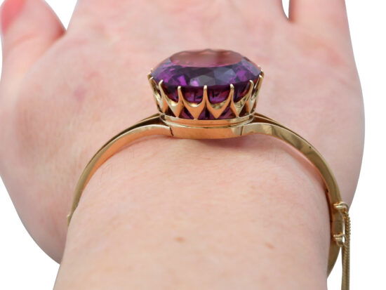 Victorian Amethyst Bangle Worn Close-Up