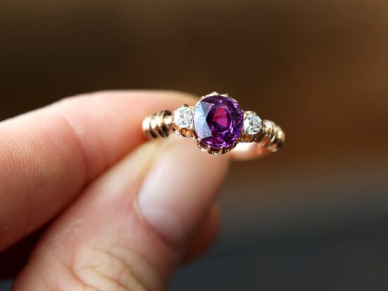 Rose Gold Sapphire Ring Detail