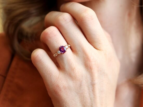 Ceylon Sapphire Ring On Finger