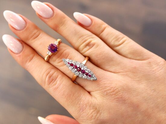 Gemstone Rings on Hand