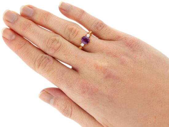 Ceylon Sapphire Ring On Finger