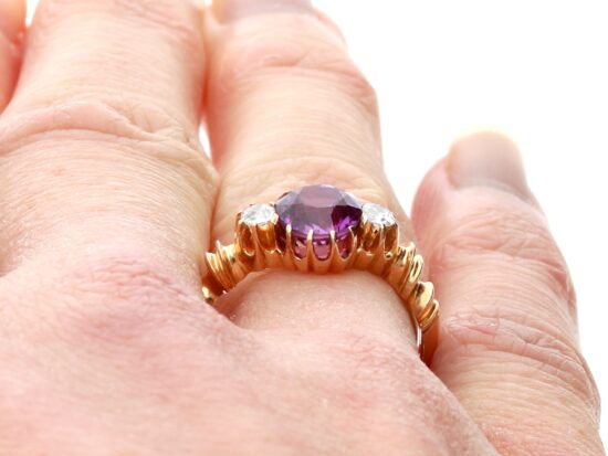 Victorian Trilogy Ring On Hand