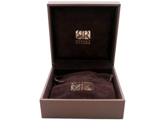 Black Onyx Earrings Rodney Rayner box and pouch