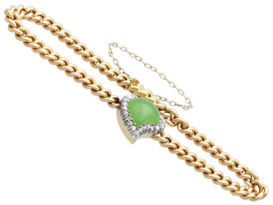 Antique Gold Chrysoprase Bracelet Front