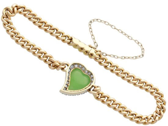 Chrysoprase Heart Bracelet Reverse View