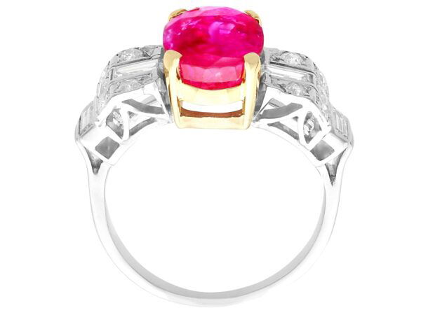 art deco Burmese ruby ring