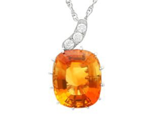 Citrine Diamond Pendant Product Shot