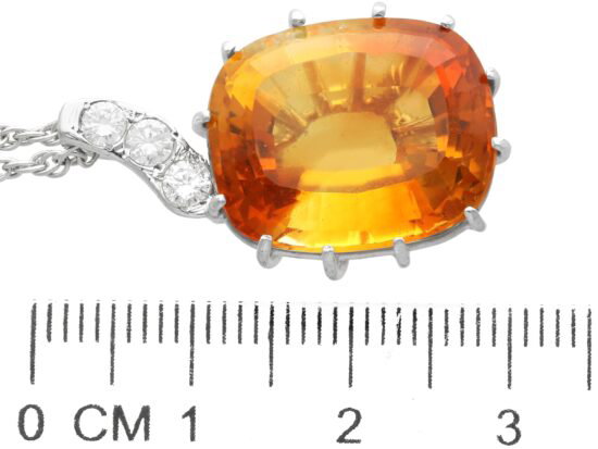 Citrine Diamond Pendant Size Reference
