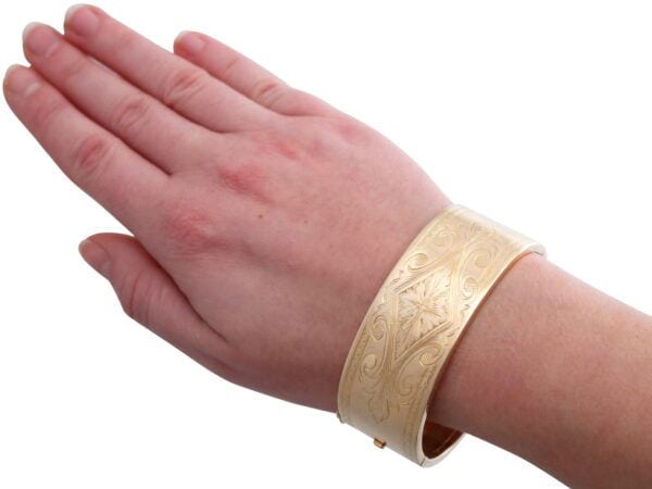 Rose Gold Bangle On Wrist
