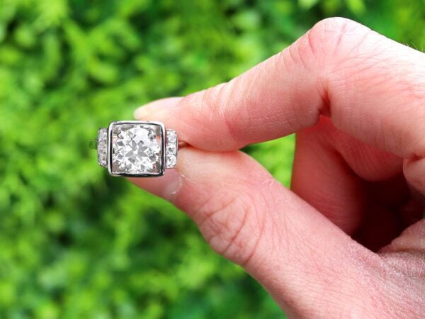 2 carat GIA diamond ring outside