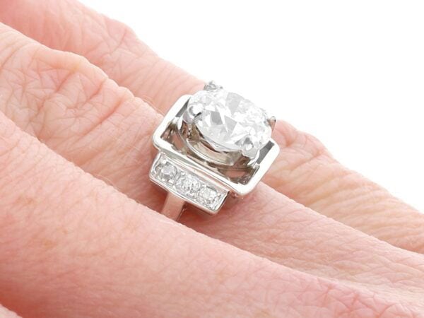 wearing GIA diamond ring