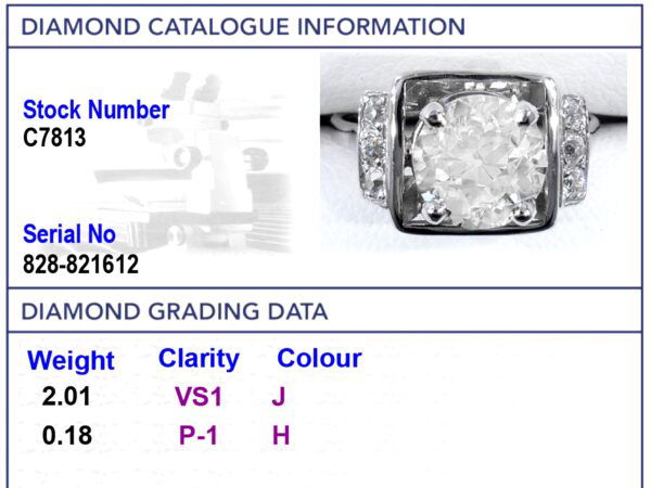 2 carat GIA diamond ring grading cart