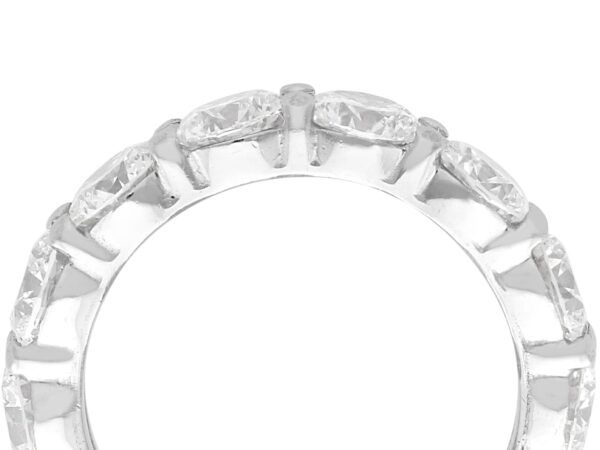 side view of white gold diamond eternity ring