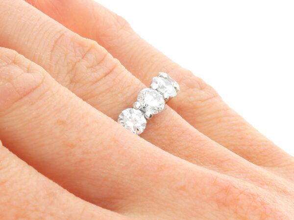 white gold diamond eternity ring on finger